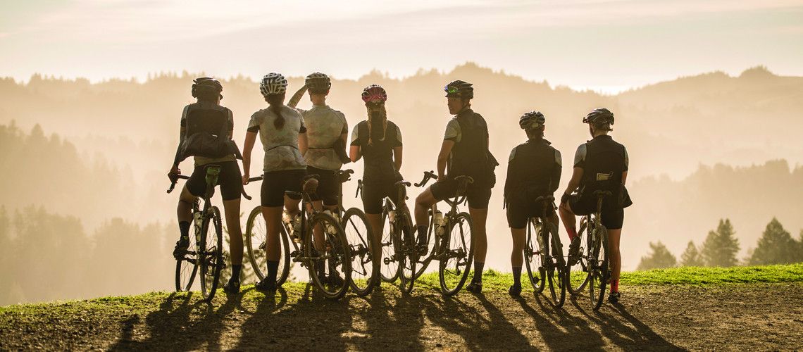 Cyclist exploring scenic UK countryside